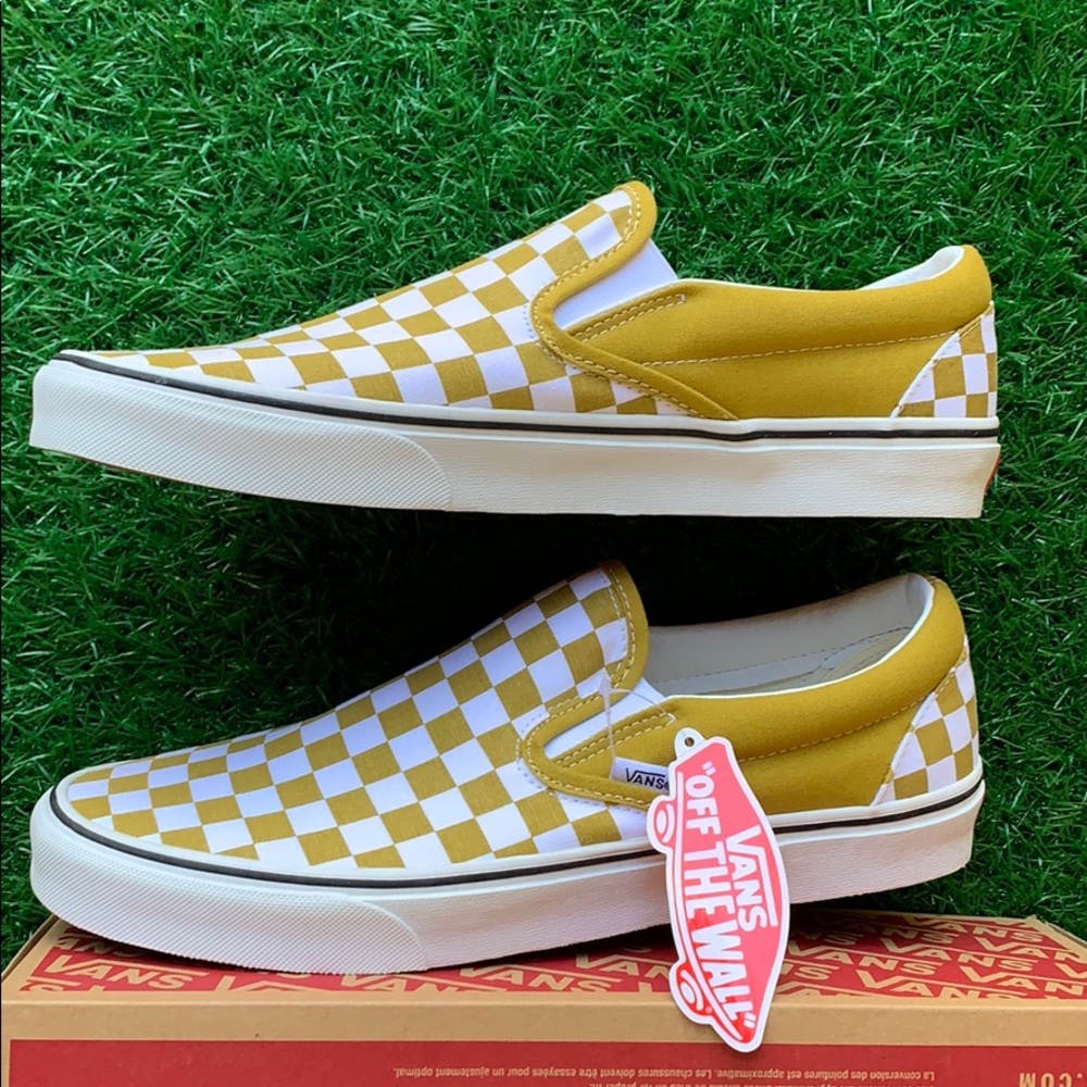 VANS CLASSIC SLIP ON CHECKERBOARD OLIVE OIL MEN’S - Picture 12 of 16